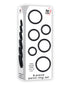 Adam & Eve 6 pc Silicone Penis Ring Set - Black